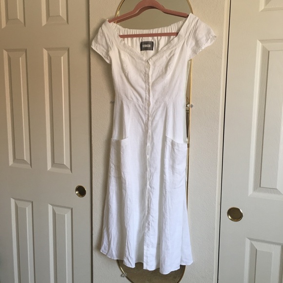 ✨ RARE Reformation Mariposa White Linen Dress - Picture 3 of 8